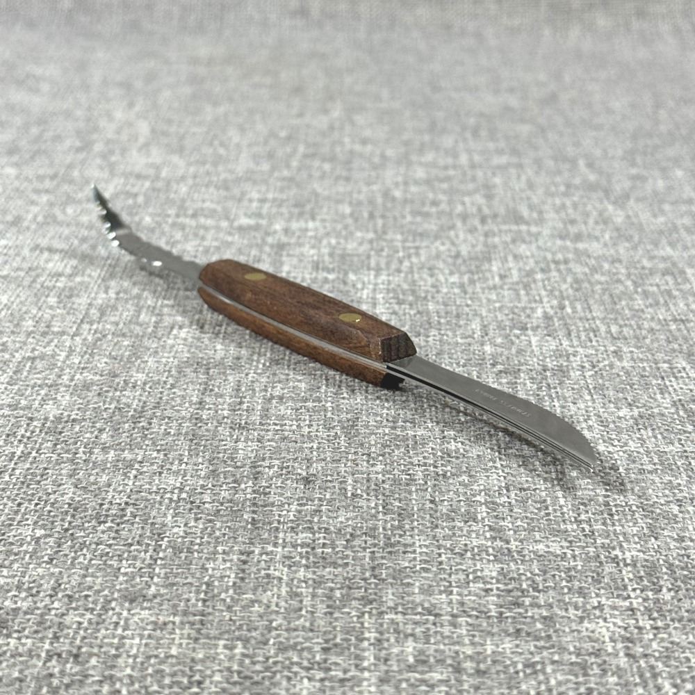 VTG Grapefruit Knife Double Sided Wood Handle Stainless Taiwan Kitchen Tool